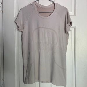 Beige swiftly lululemon shirt